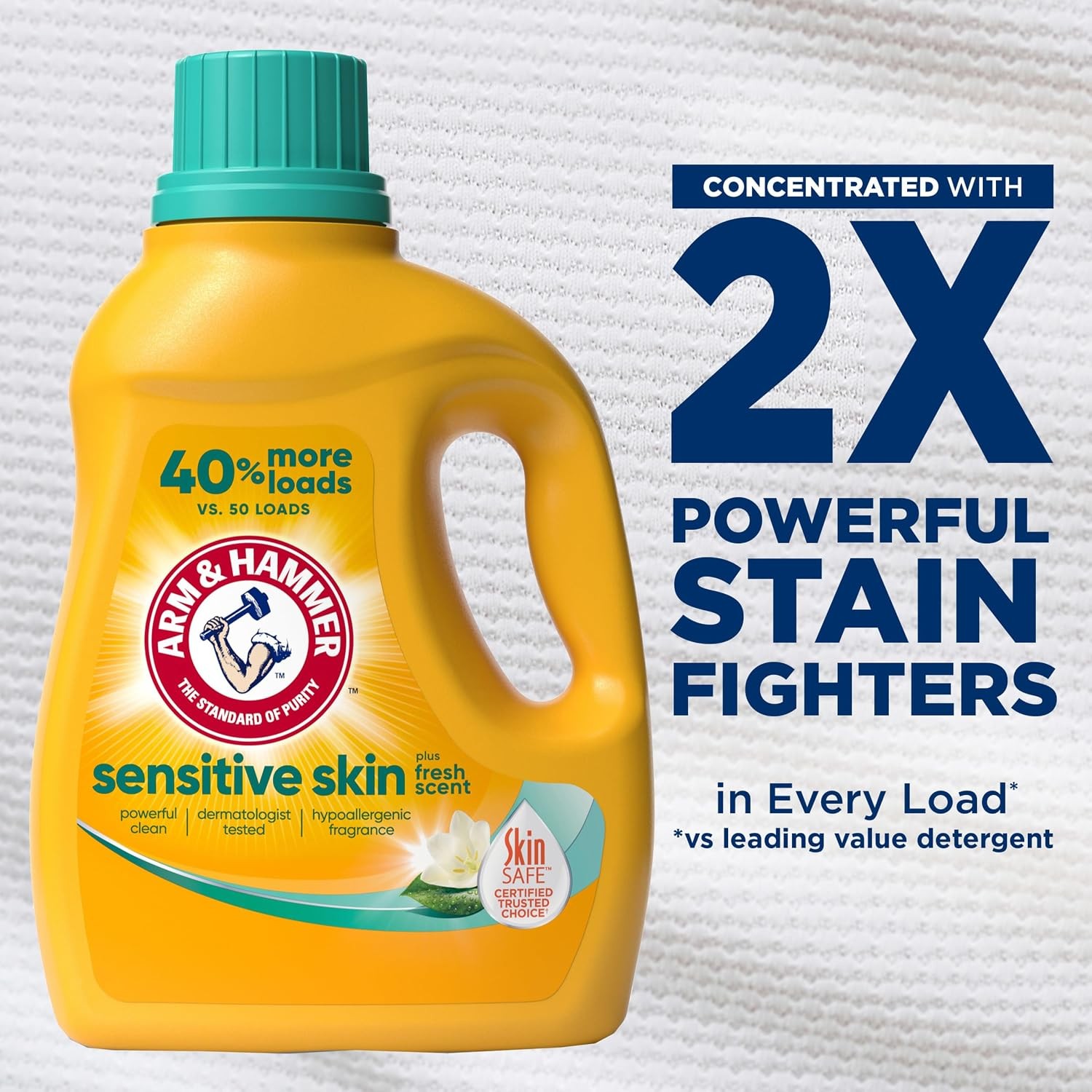 ARM & HAMMER Sensitive Skin Liquid Laundry Detergent, Fresh Scent, 105 fl oz, 10 gallery