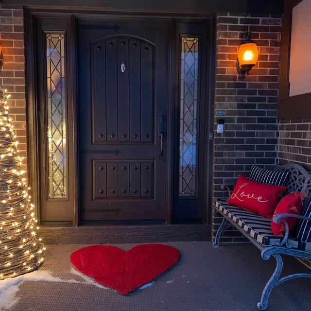 3' x 3' Red Heart Synthetic Grass Indoor Outdoor Living Door Mat Bathroom Rug gallery