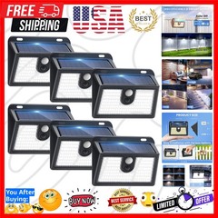 6 Pack Solar Motion Sensor Lights – 800 Lumen Outdoor Security Bright Lights