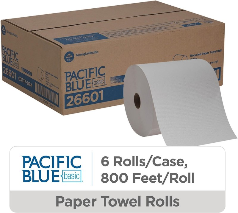 Pacific Blue Basic Recycled Paper Towel Rolls by GP PRO , White, 26601, 800 F... gallery