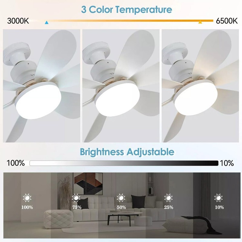 Socket Fan Light Ceiling Fans With Lights And Remote Dimmable LED Ceiling Fan US gallery