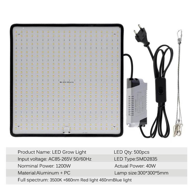 2×LED Grow Light 1200W Full Spectrum for Indoor Plant Growth 4x4ft Coverage Area gallery