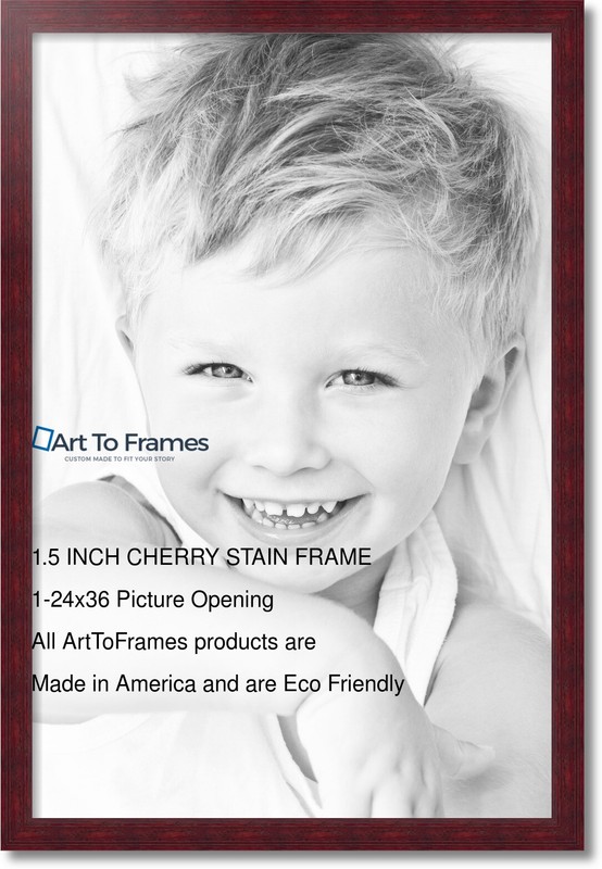 ArtToFrames Custom Picture Poster Frame Red Cherry Stain 1.5" Wide Wood gallery