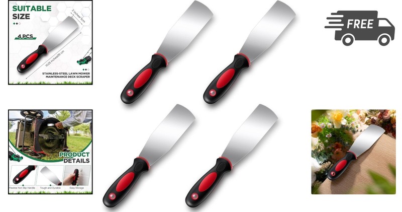 Lawn Mower Deck Scraper 4 Pack Stainless Steel Heavy Duty Scraper Tool gallery