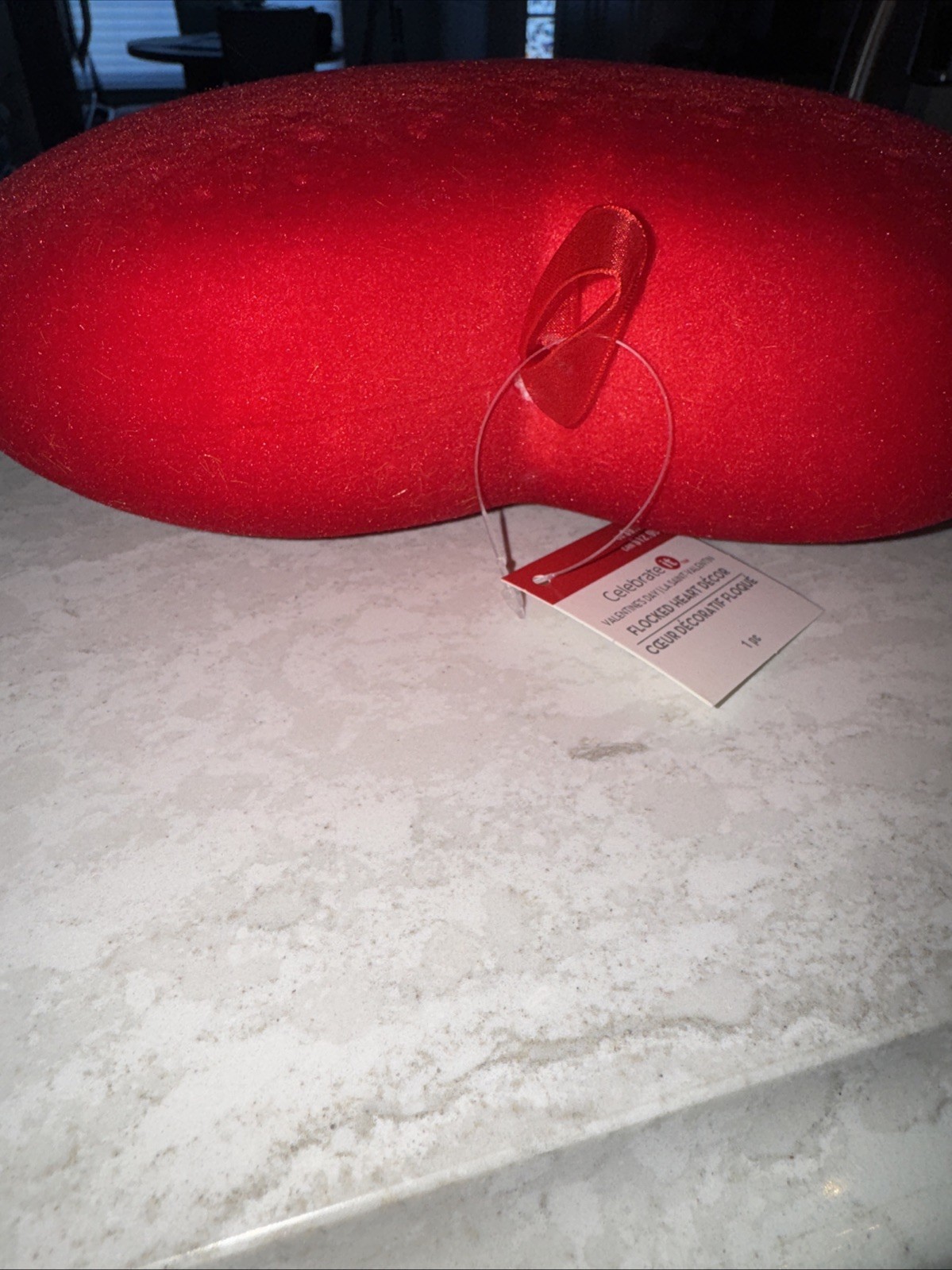 Flocked Red Heart Length 9 inches by Height 8 inches Width NWT gallery