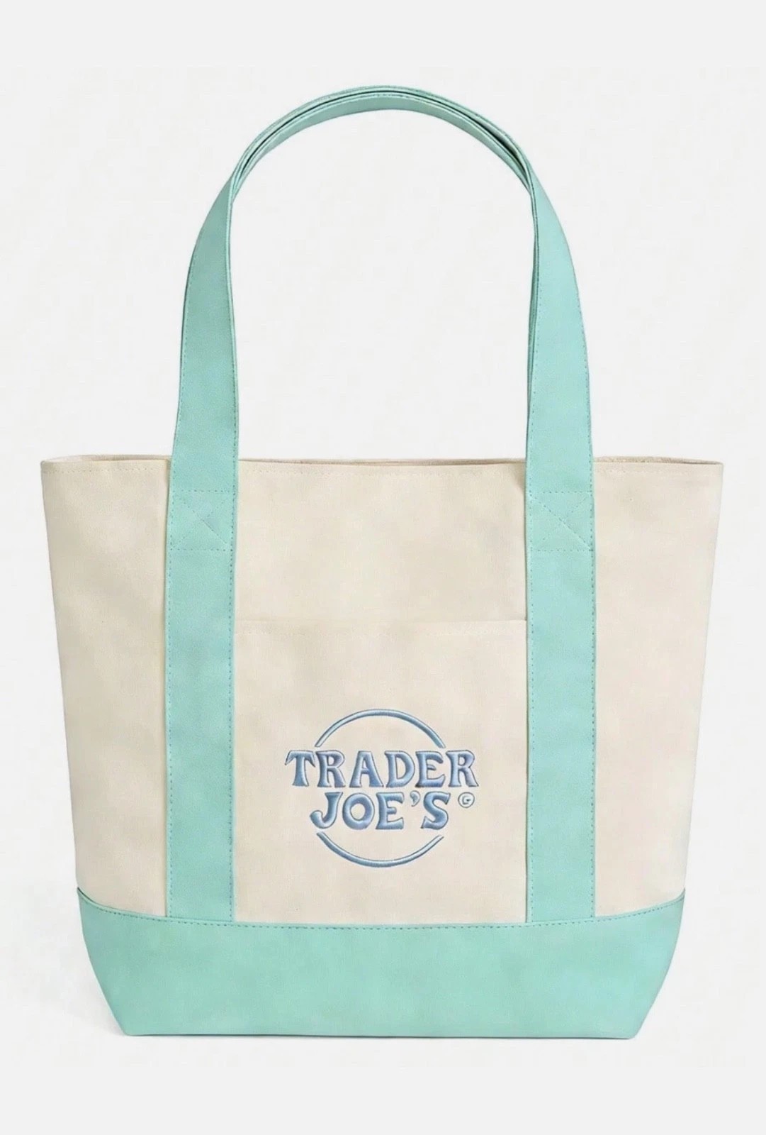 Trader Joe’s Mini Pastel Canvas Tote Bag NWT Blue Green Pink Purple | US Stock gallery