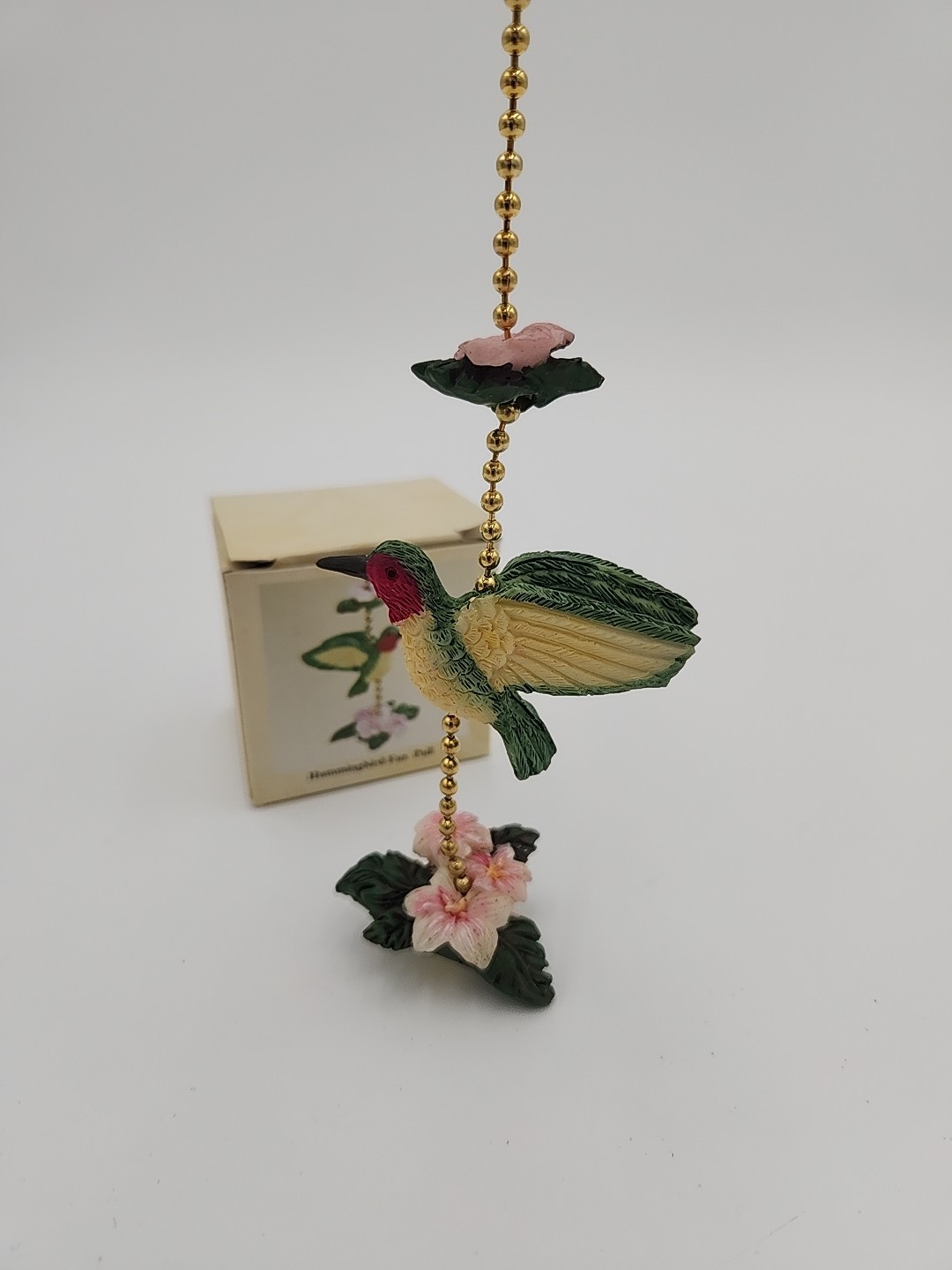 Hummingbird & Flower Fan / Light Pull Chain Resin W/ 9" Chain Lighting Bird gallery