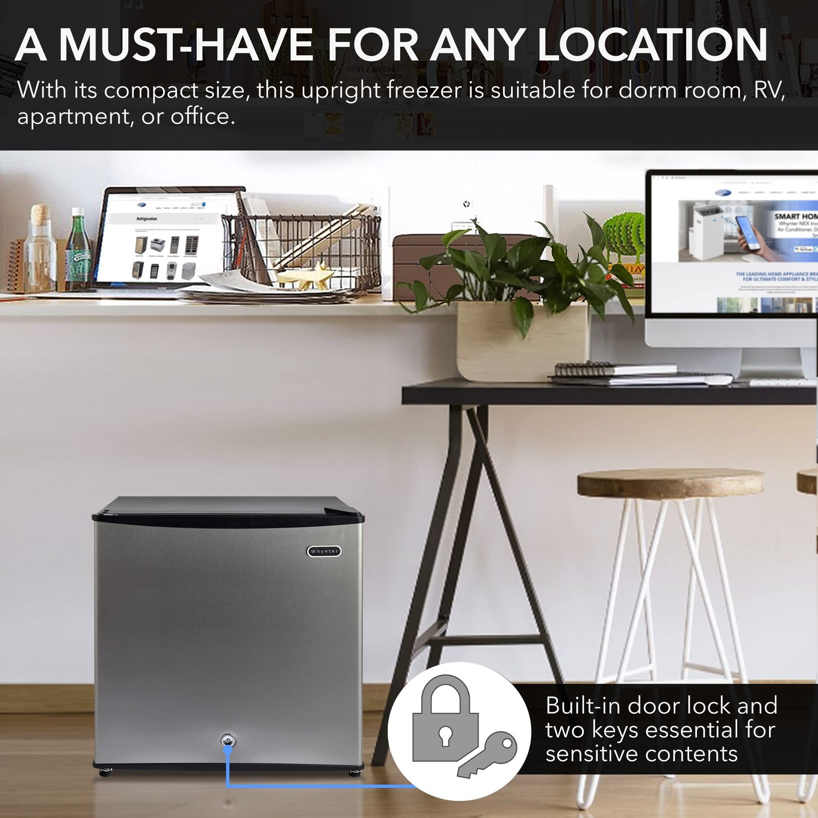 Whynter CUF-112SS Mini, Energy Star Rated Small Upright Freezer with Lock, St... gallery