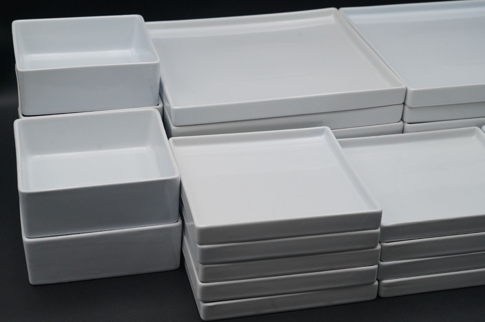 CB2 Bento All White Square Stoneware Dinner Plate, Salad Plate, Bowl *PICK* gallery