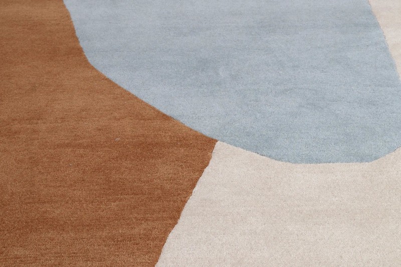 Multicolor Hand Tufted Irregular Shape Modern Hand Made Area Rug gallery
