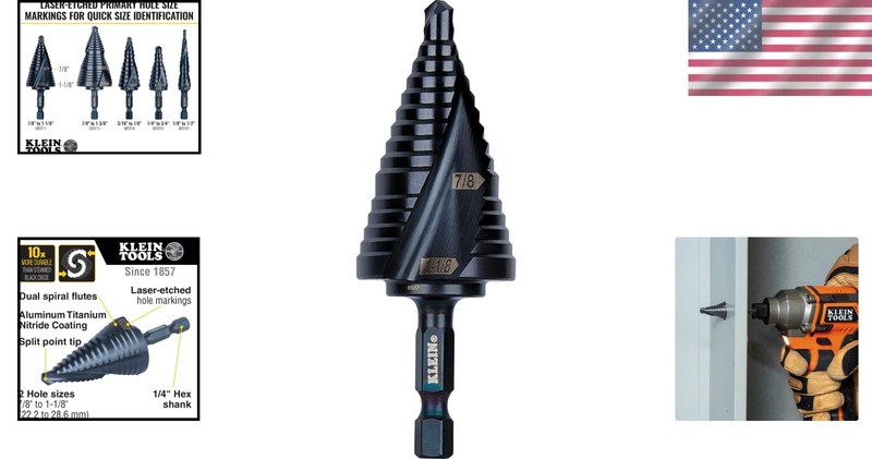 Versatile Step Drill Bit with Quick Release and Durable Titanium Nitride Coating gallery