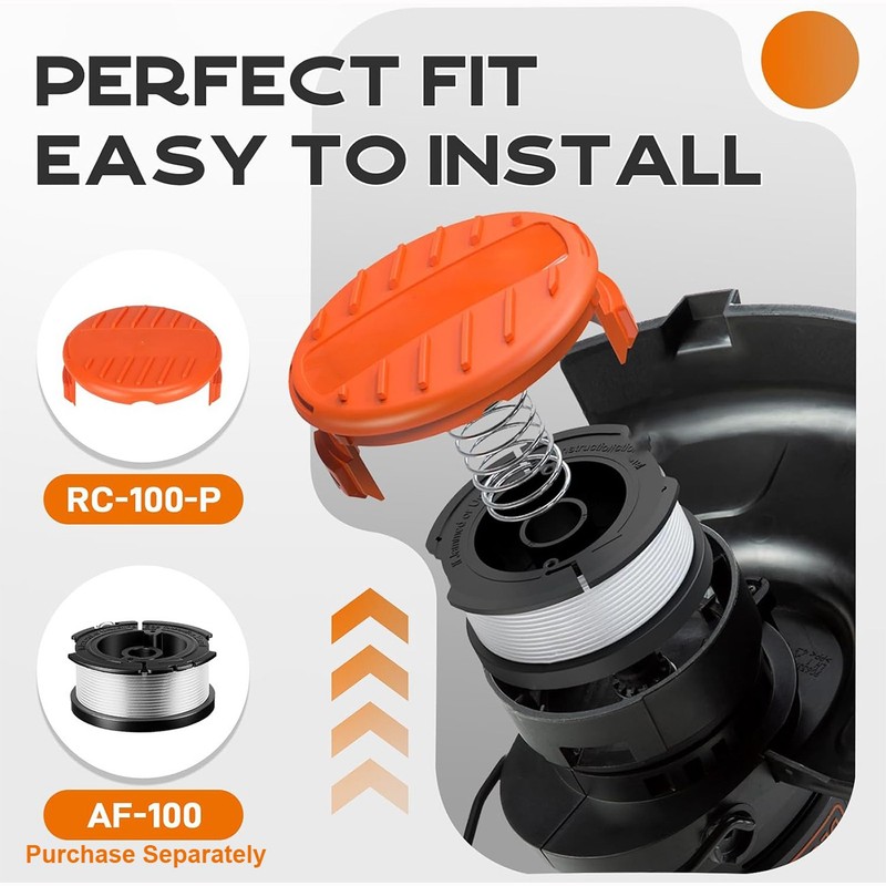 3 PACK Spool Cap & Spring 385022-03 Fit Black and Decker AFS Trimmers gallery