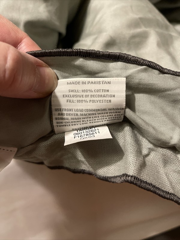 Studio McGee King size Cotton COMFORTER in Light Teal Green. Double Flange. New! gallery
