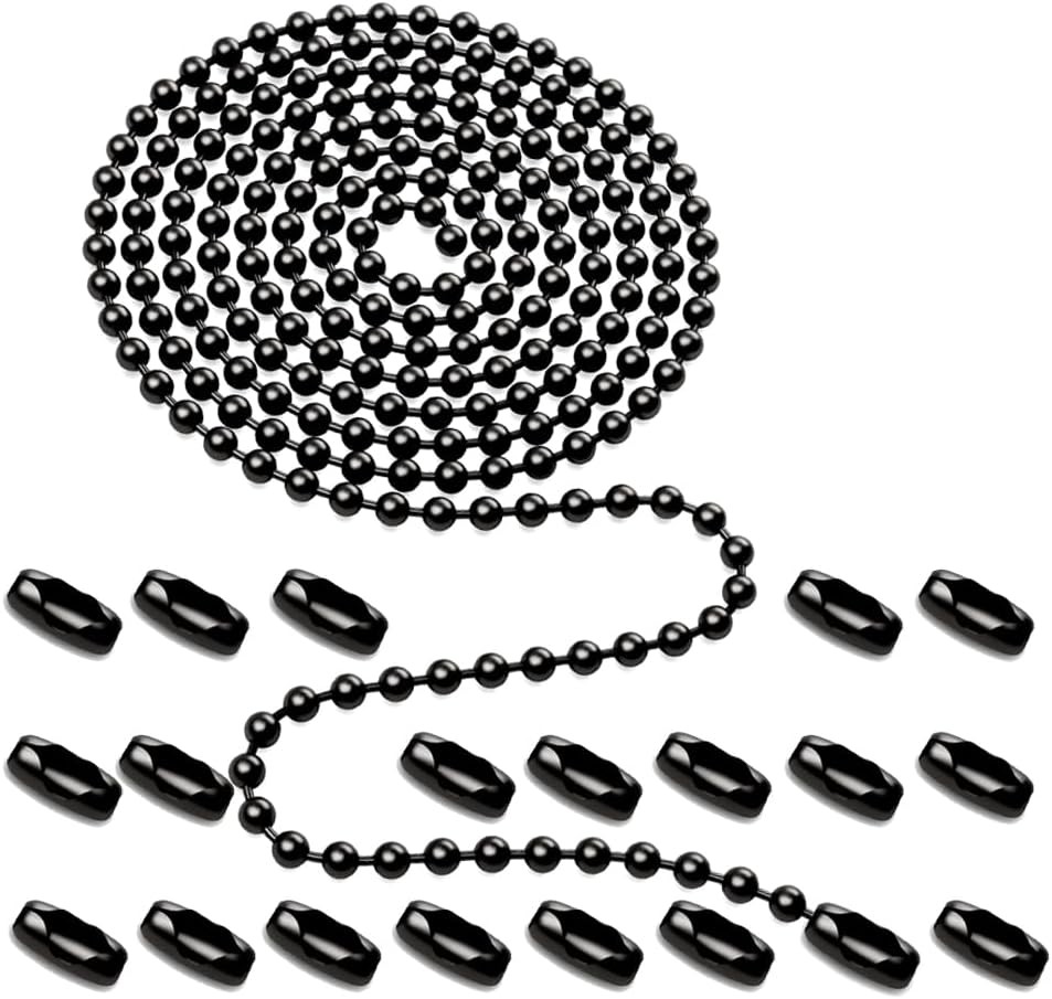 Black Ceiling Fan Pull Chain,160" Rustproof 3mm Beaded Ball Pull Chain Extension gallery