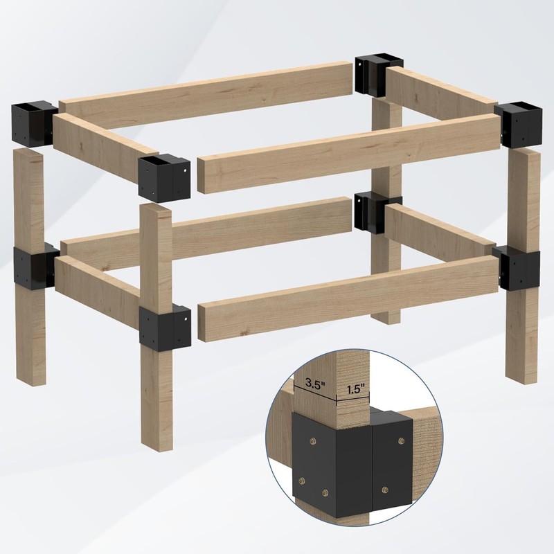 Workbench Bracket Kit 4PCS Heavy Duty 3-Way Brackets Garage Workbench Legs gallery