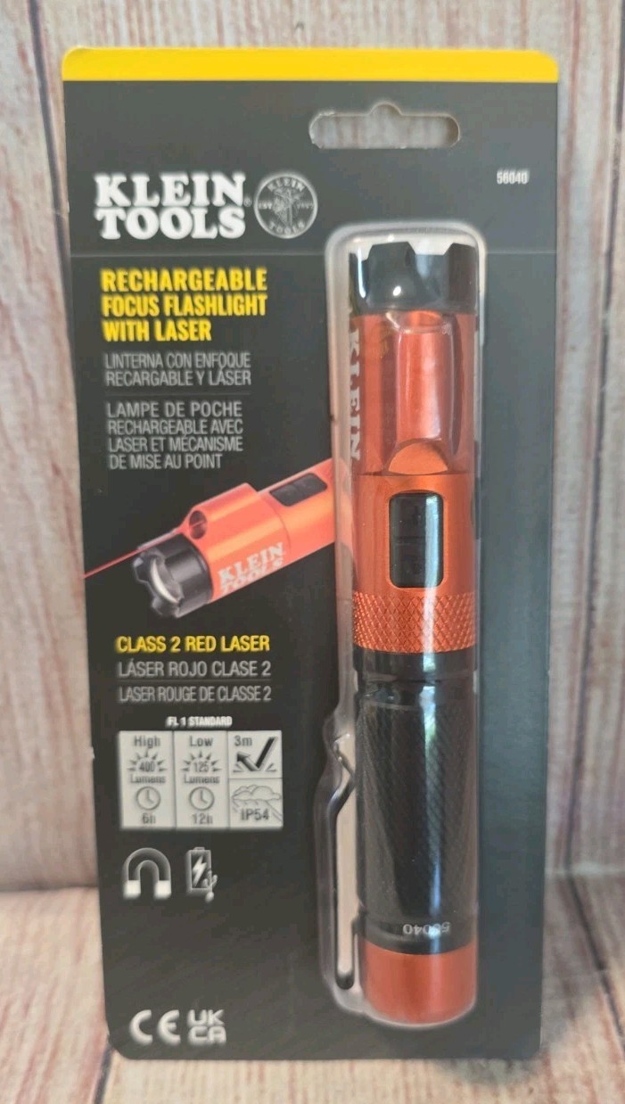Klein Tools 56040 Rechargeable Focus Flashlight with Laser. "NEW" gallery