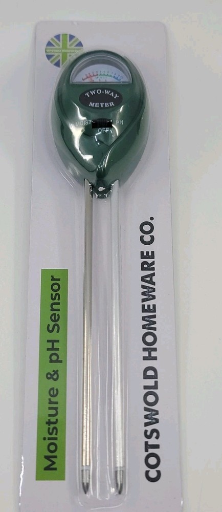 Cotswold Two Way Moisture PH Sensor Meter Gardening Tool No Batteries Required