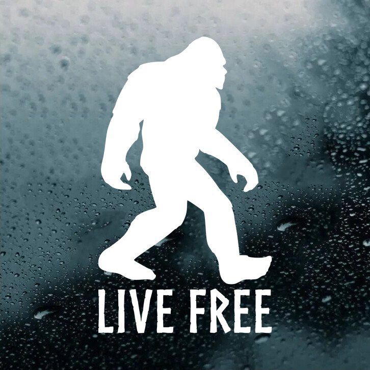 Bigfoot Live Free Vinyl Decal V2 - Cryptid PNW Sasquatch - Die Cut Sticker gallery