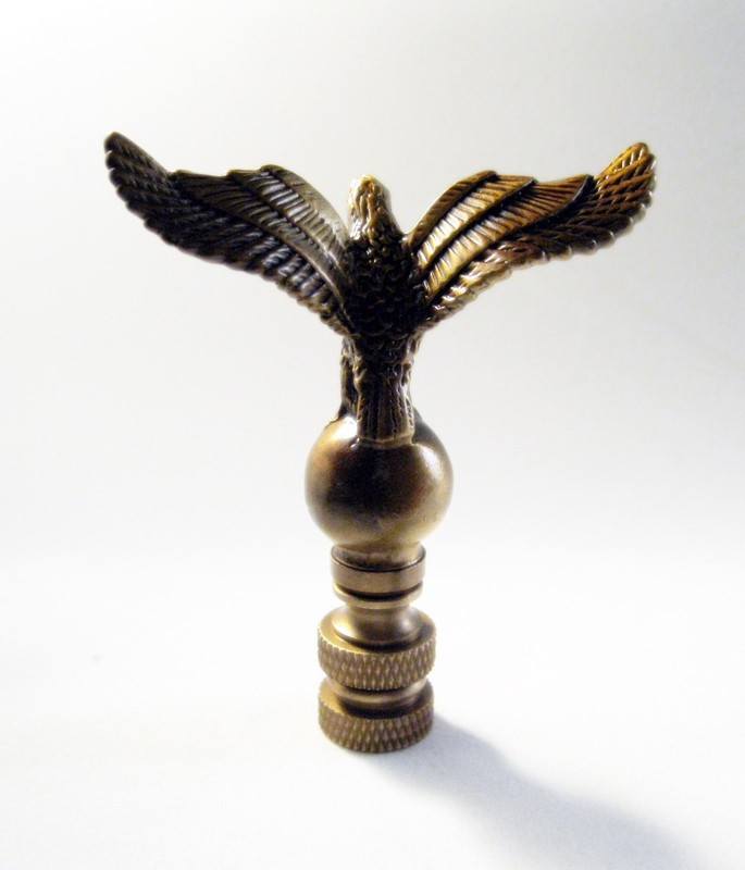 Lamp Finial-EAGLE ON ORB-Aged Brass Finish, Highly detailed metal casting gallery
