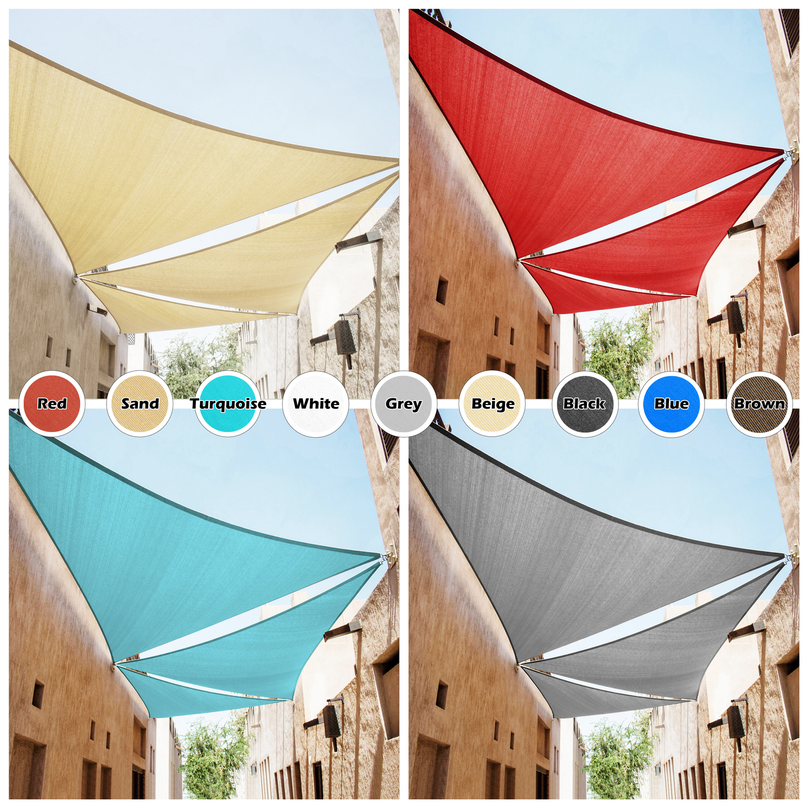ColourTree Triangle Right Angle Sun Shade Sail Canopy Fabric Outdoor Patio gallery