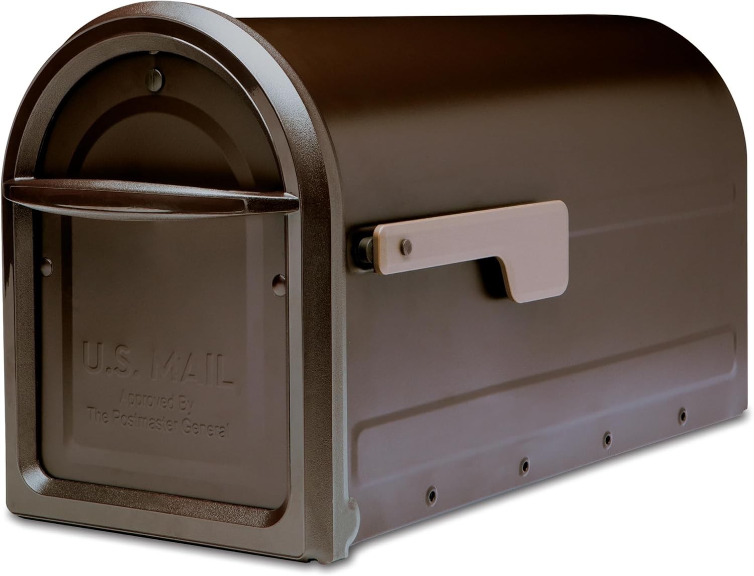 Large Heavy Duty Steel Mailbox Post Mount Curbside Bronze w/ Magnetic Latch gallery