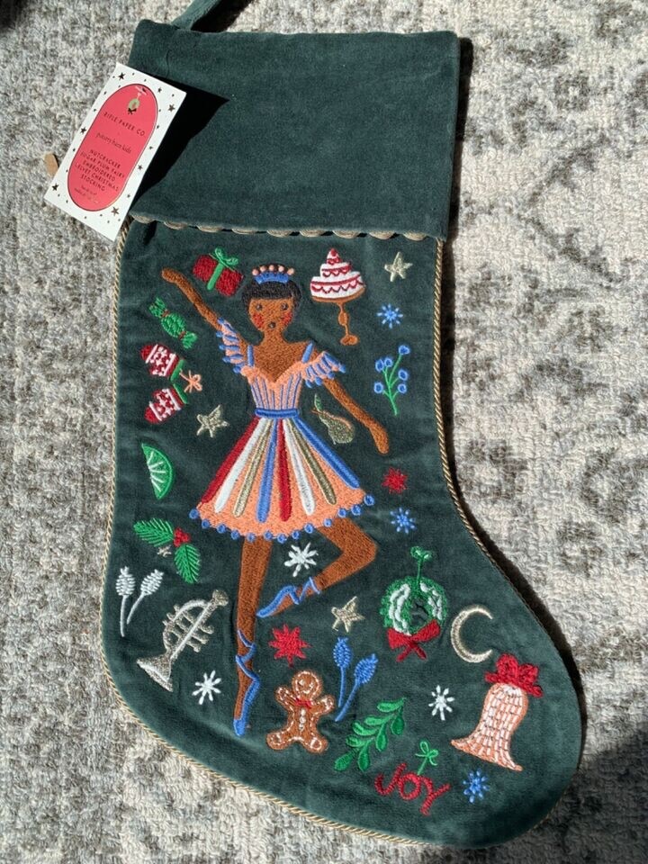 Pottery Barn Kids Rifle Paper & Co. Nutcracker Christmas Stocking NO MONO ~ NEW gallery