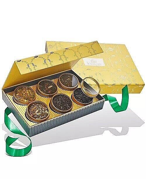 Vahdam Glow Assorted Loose Teas Gift Set 6-TIN Hibiscus Chai Herbal English 6/23 gallery
