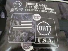 OHT Operation Hat Trick Double Sided Silk Touch Throw, 60″ x 70″, Black