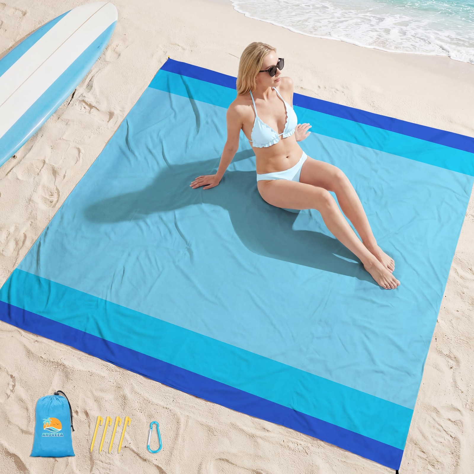 Beach Blanket Waterproof Sandproof 1-7 Adult Oversized 78 '' × 81 '' Lightwei... gallery