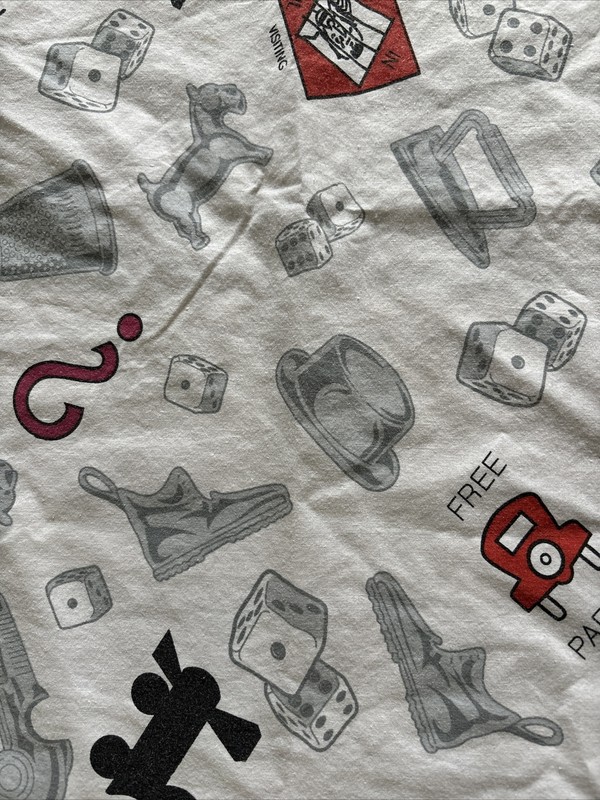 EUC Monopoly Game Twin Size Flat Sheet Tablecloth Fabric Sewing Polyester/Cotton gallery