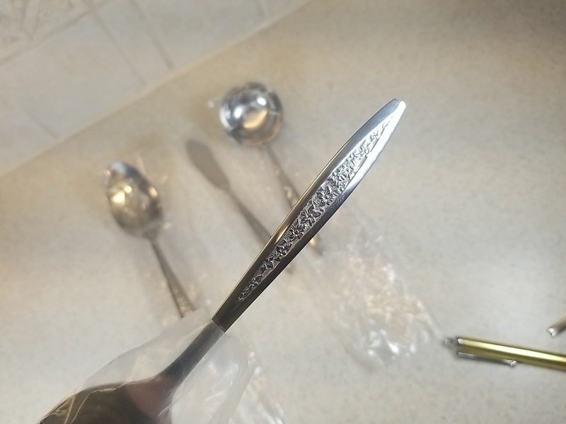 Customcraft Stainless CUS5 Floral Textured 4 Misc Serving Pieces New Old Stock gallery