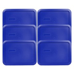 Pyrex 7210-PC Cadet Blue Plastic Rectangle Replacement Lid Cover (6-Pack)