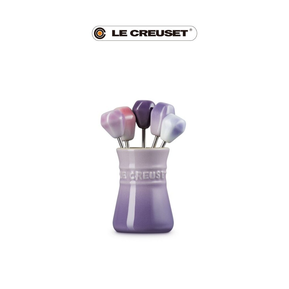 LE CREUSET Food Pick & Small Jar Set Bluebell Purple/PP/Pink Blossom/UV/Cattleya gallery