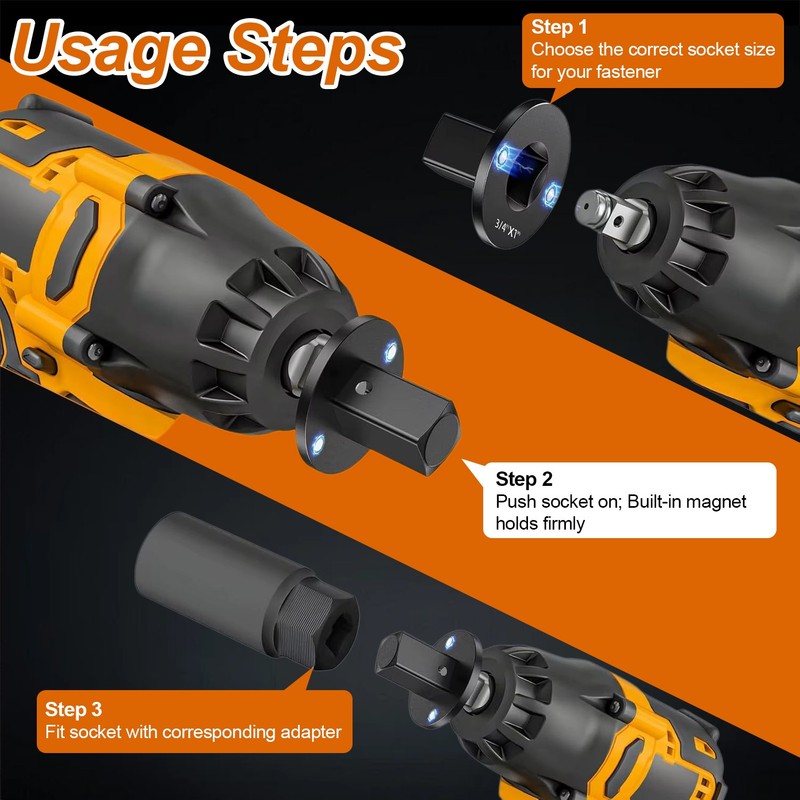 4-Pack Low Profile Impact Socket Adapter Set, Drive Reducing Ratchet Adapter Set gallery