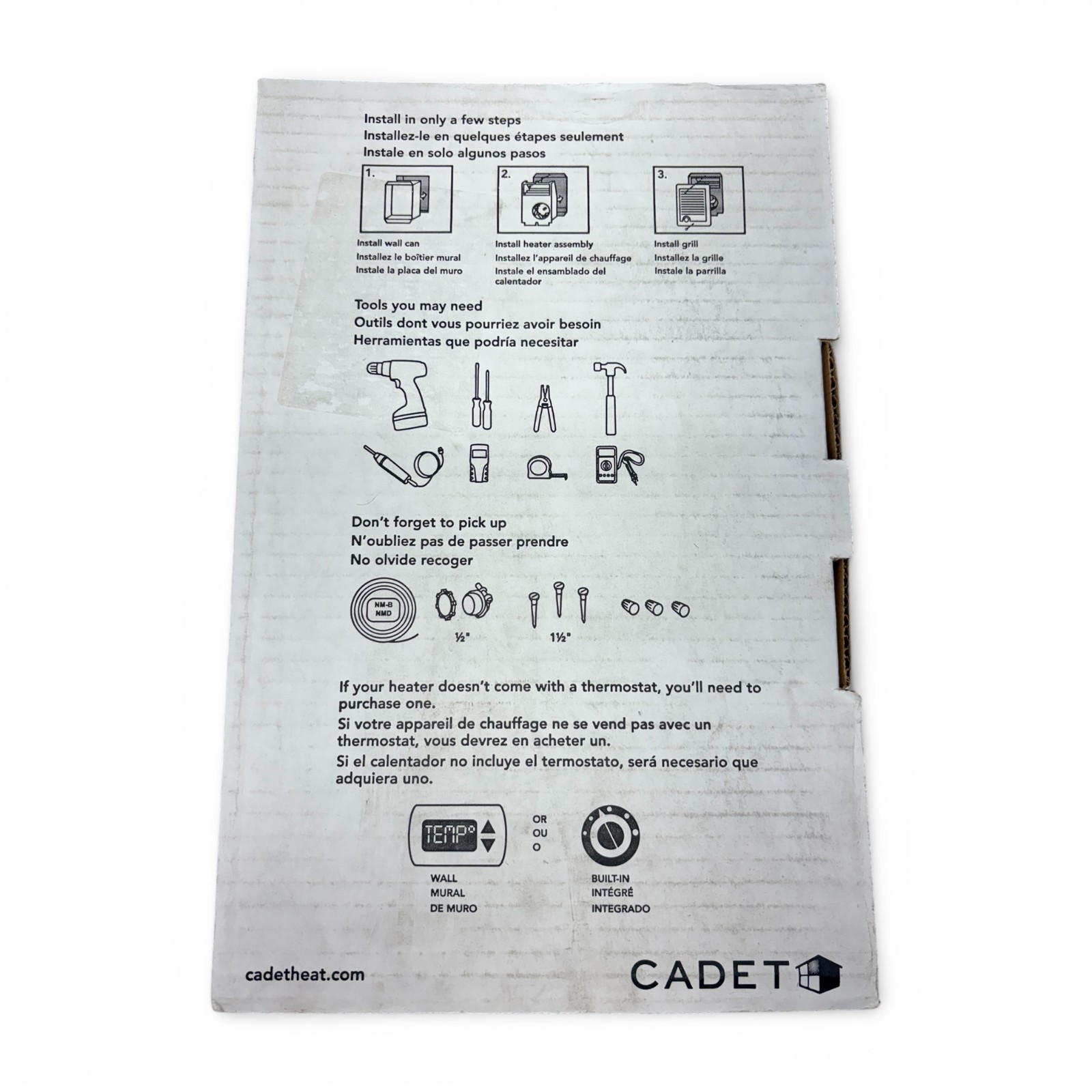 Cadet Com-Pak 67544 CSC202W Electric Wall Fan Heater 2000W 240V No Thermostat gallery
