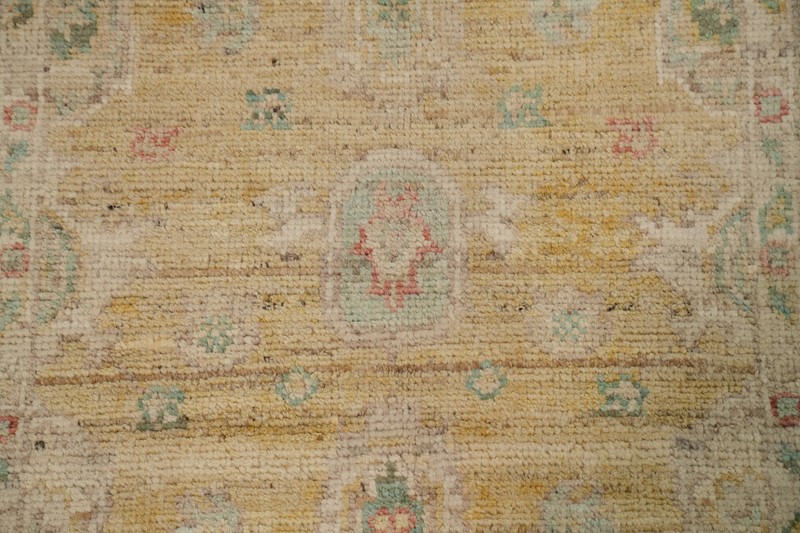 Vegetable Dye All-Over Pattern Oushak Wool Handmade Rug 3x4 ft Turkish Carpet gallery