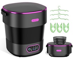 Portable Washing Machine, Folding 20L Mini Washer and Spin-Dryer, 3 Black