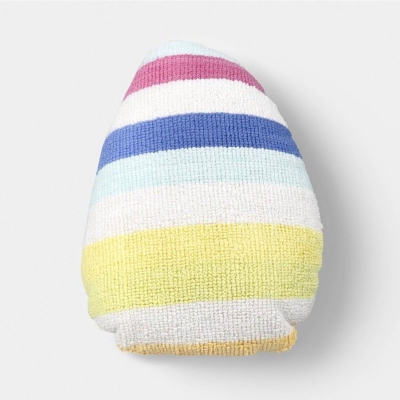 Room Essentials Easter Egg Throw Pillow Pastel Striped Tufted Decorative 16x12.5 gallery