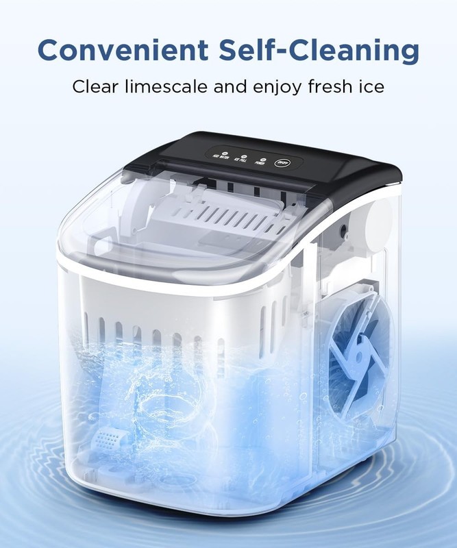 Ice Maker Countertop, Portable Ice Machine with Self-Cleaning, 26.5lbs/24Hrs, 9 gallery