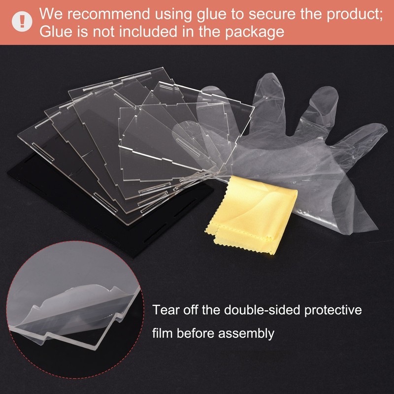 Acrylic Clear Display Case Box Dustproof Protection Cube Collectibles 10x10x20cm gallery