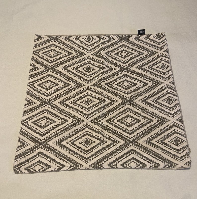 2 HPUK Throw Pillow Covers Set Sofa Geometric Gray White Zipper 17"X17" Monochro gallery