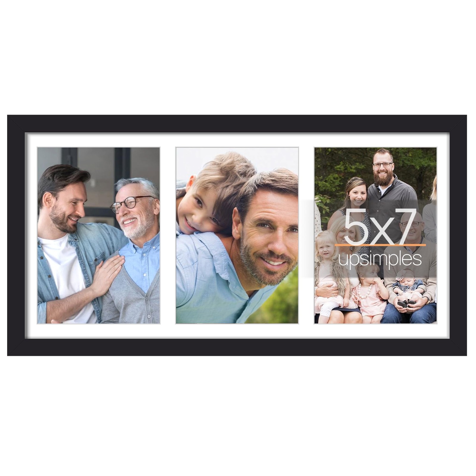 8x16 Collage Picture Frame, Display Pictures 3 5x7 with Mat or 8x16 Without M... gallery