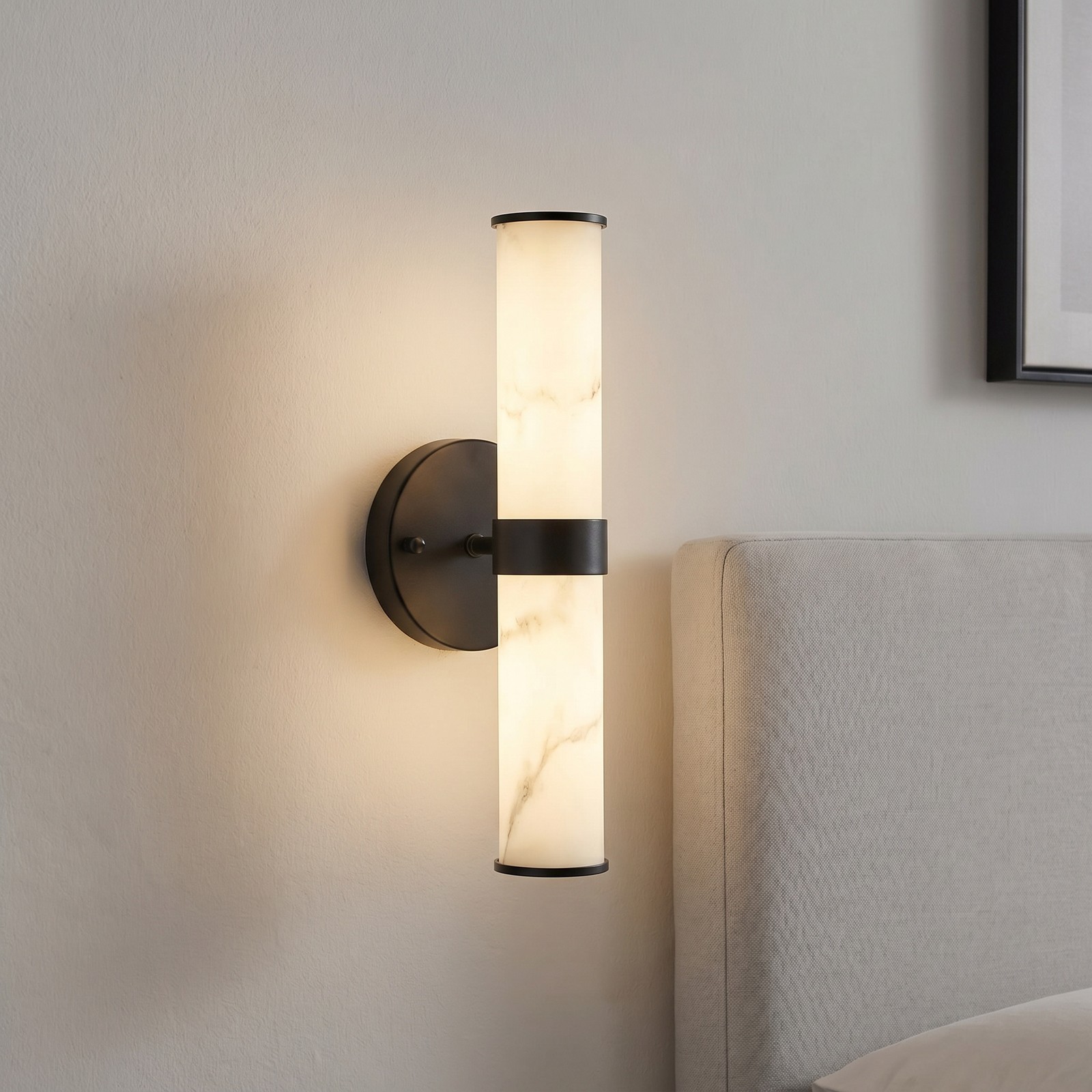 2 Pack 14 inch Modern Black Marble LED Wall Sconce Textured Indoor Fixture UL gallery