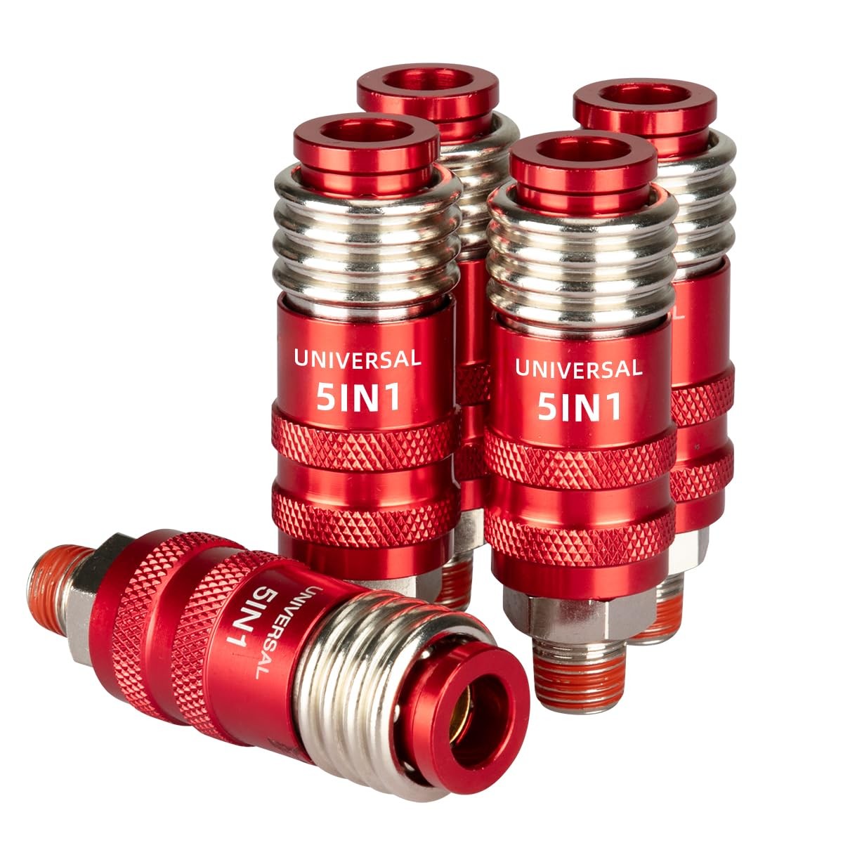 5 In 1 Universal Quick Industrial Connect Coupler Air Hose Fittings 1/4” NPT ... gallery