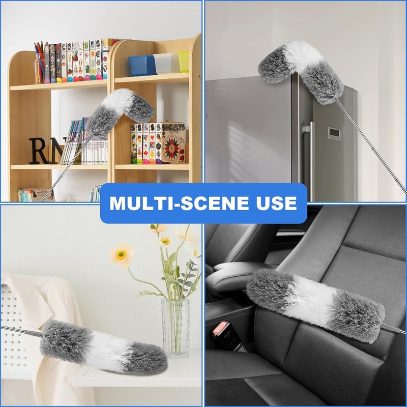 Feather Duster 100in Extendable Pole Bendable Head for Ceiling Fan Dusting Home! gallery
