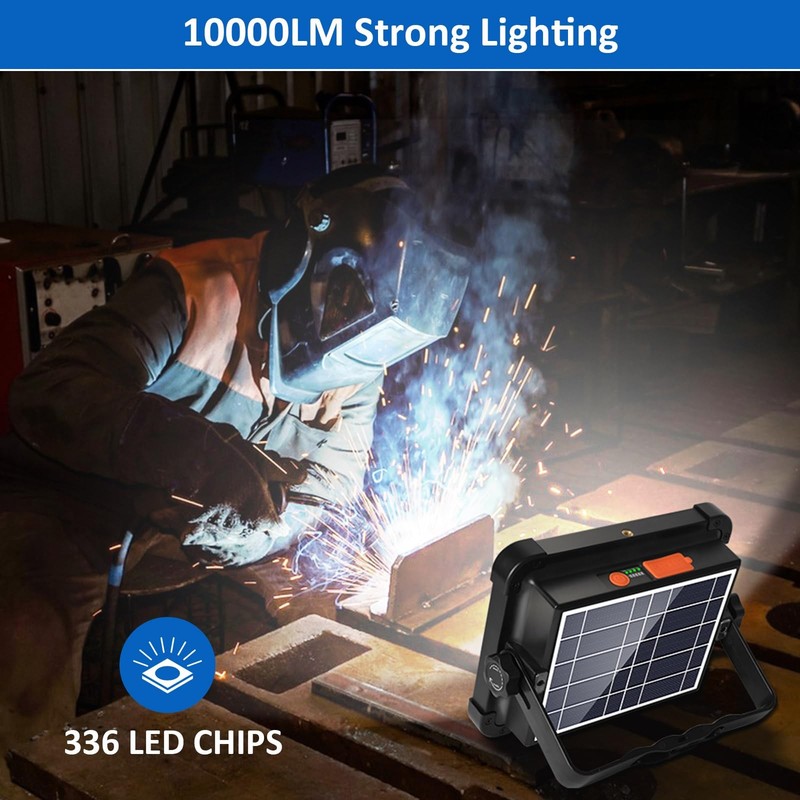 100W Rechargeable Work Light, 12000mAh Solar Work Lights, 336 LEDs Flood Ligh... gallery