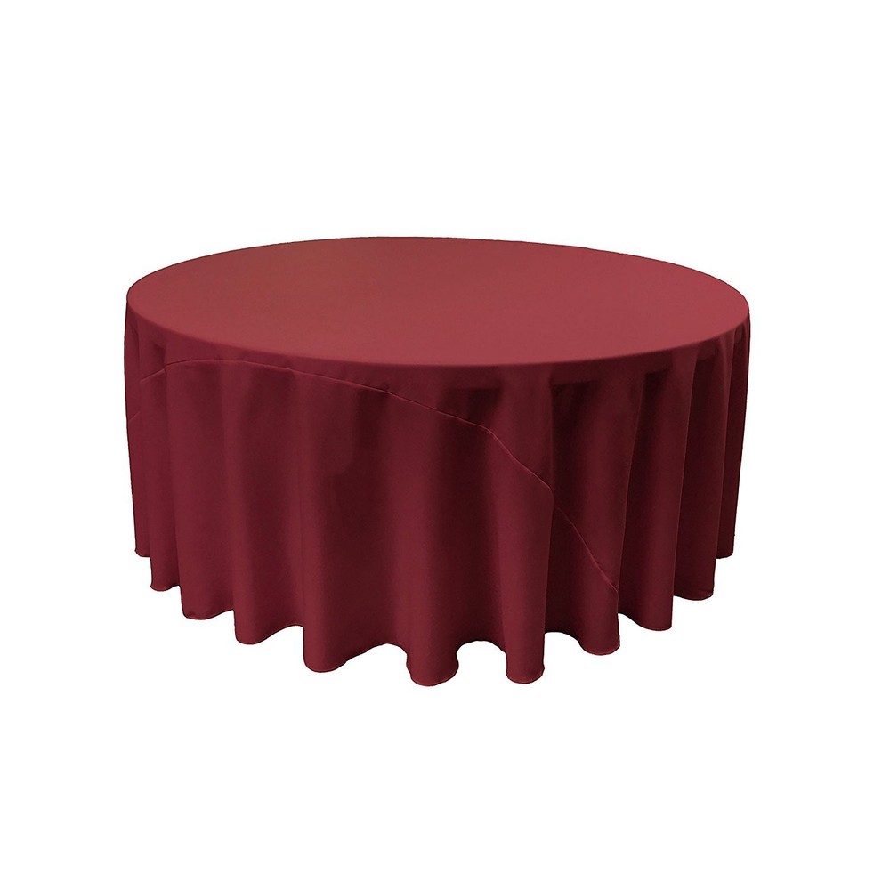 La Linen Polyester Poplin Washable Round Tablecloth Stain And Wrinkle Resistant