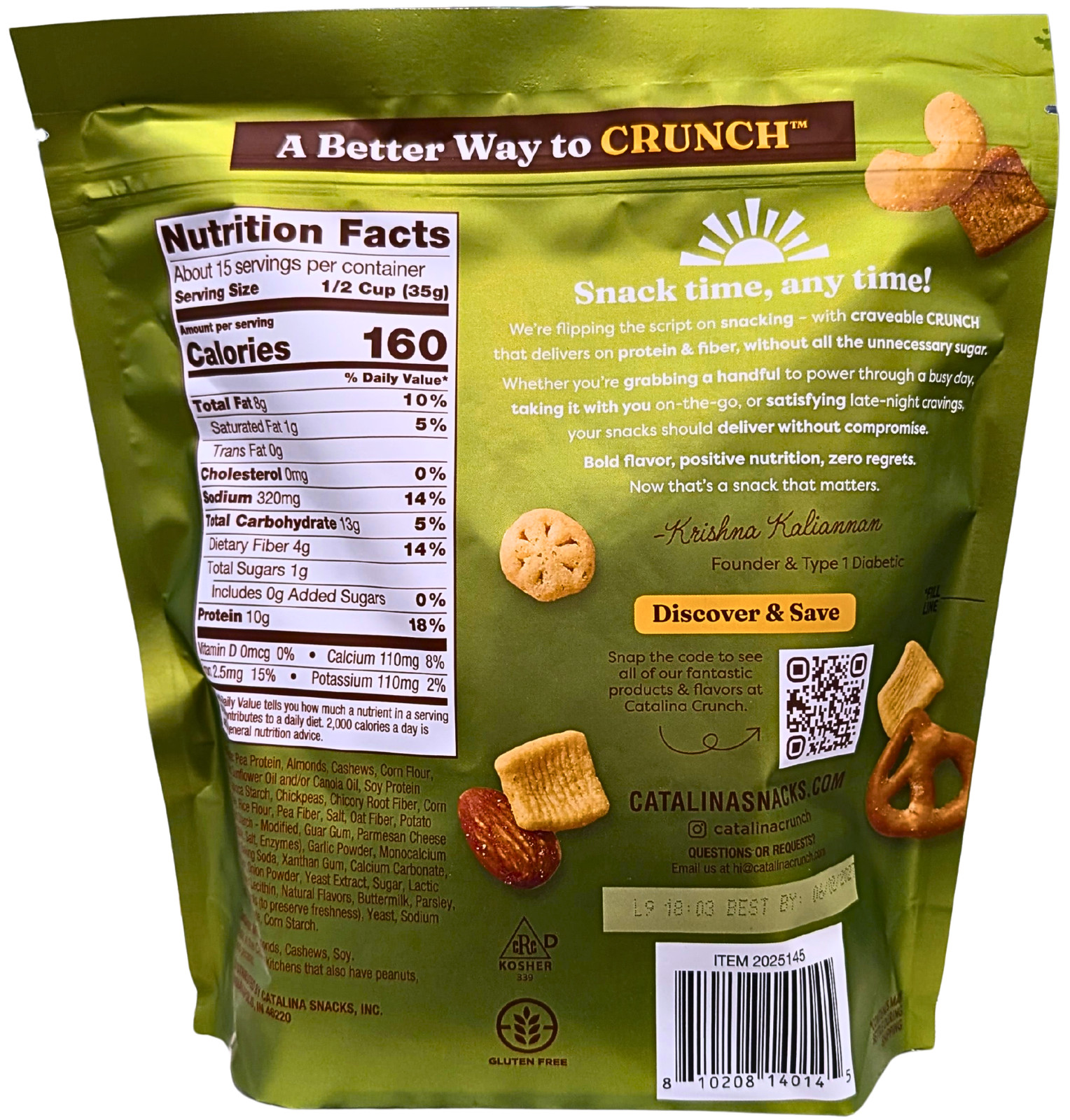 Catalina Crunch Parmesan Garlic Protein Snack Mix 18 Oz EXP 06/2027 gallery