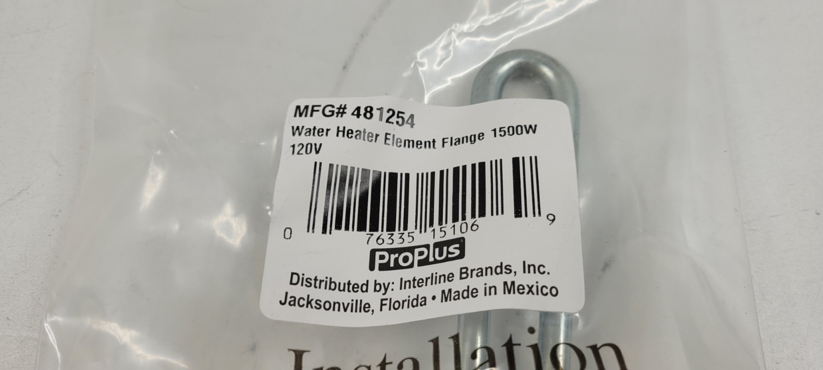 Water Heater Element High Density 1500W, 120V Universal Flange Style 481254 NEW gallery