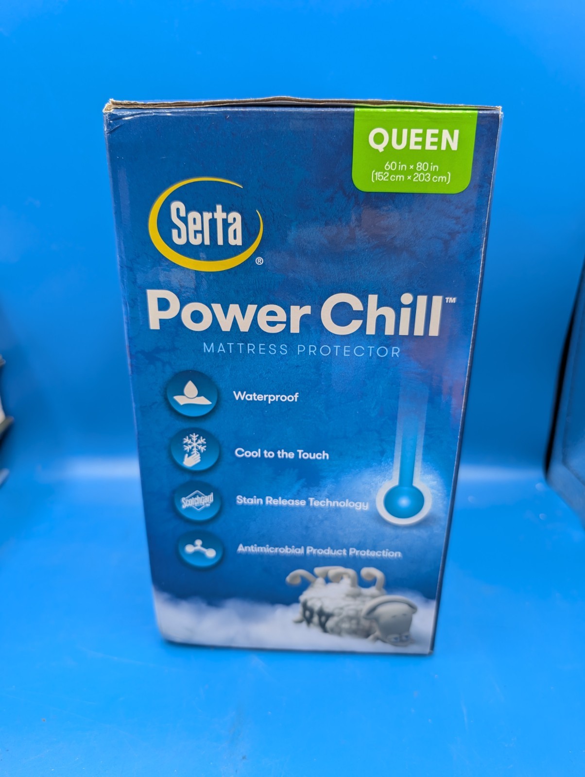 New Serta Power Chill Mattress Protector Waterproof Cool To The Touch QUEEN gallery